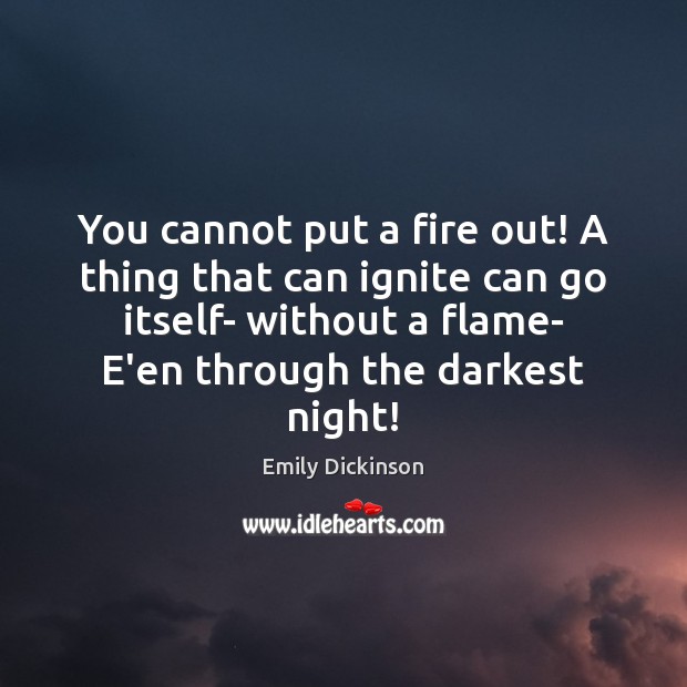 You cannot put a fire out! A thing that can ignite can Image