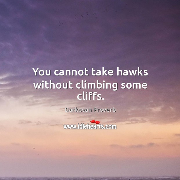 You cannot take hawks without climbing some cliffs. Image