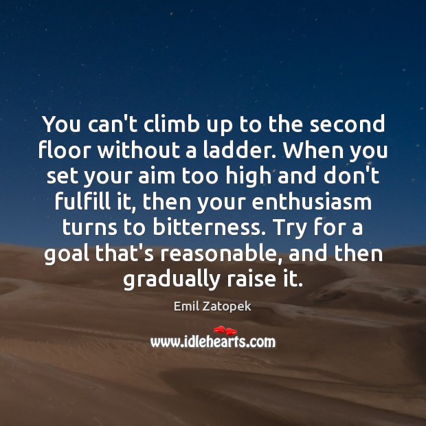 You can’t climb up to the second floor without a ladder. When Goal Quotes Image