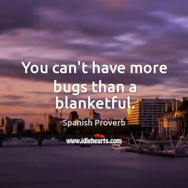 You can’t have more bugs than a blanketful. Image