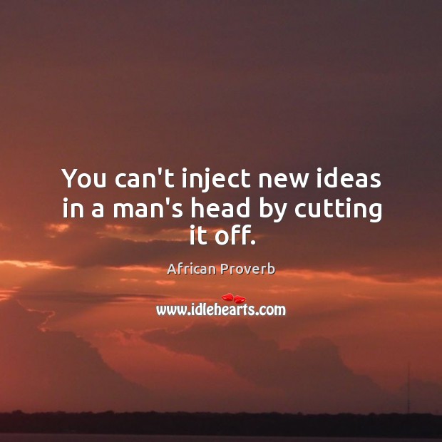 You can’t inject new ideas in a man’s head by cutting it off. Image