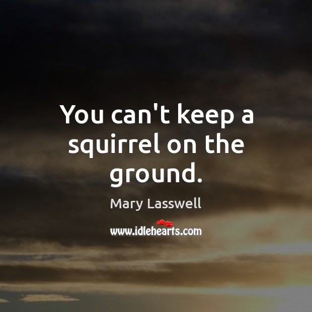 You can’t keep a squirrel on the ground. Mary Lasswell Picture Quote