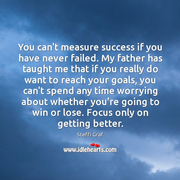 You can’t measure success if you have never failed. My father has Steffi Graf Picture Quote