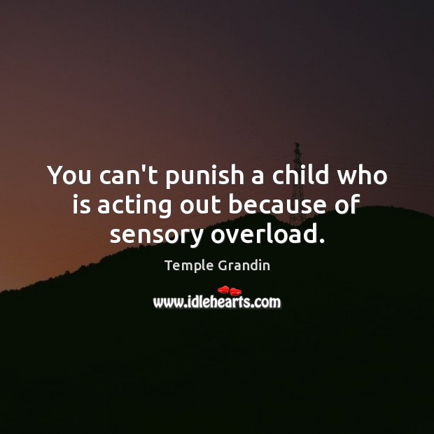 You can’t punish a child who is acting out because of sensory overload. Image