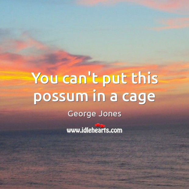 You can’t put this possum in a cage George Jones Picture Quote