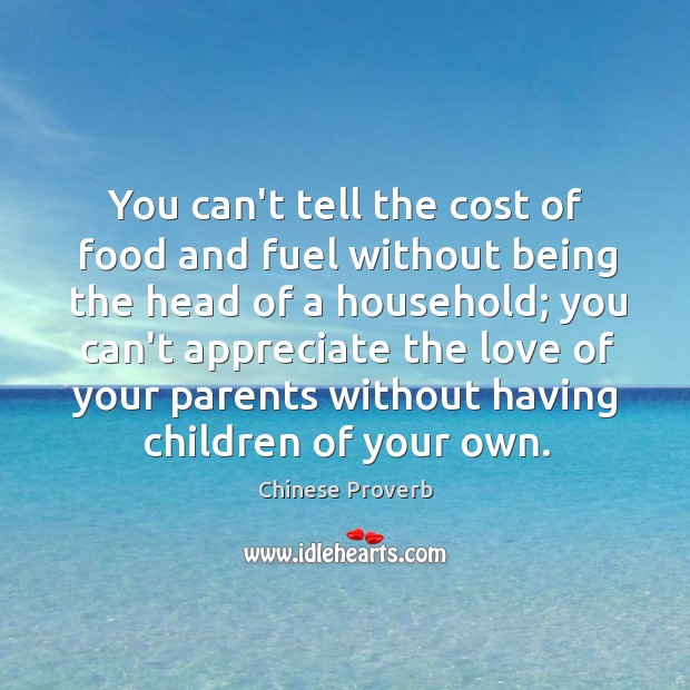 You can’t tell the cost of food and fuel without being Chinese Proverbs Image