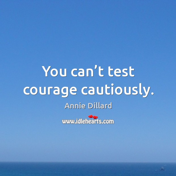 You can’t test courage cautiously. Image