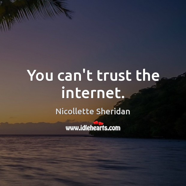 You can’t trust the internet. Image