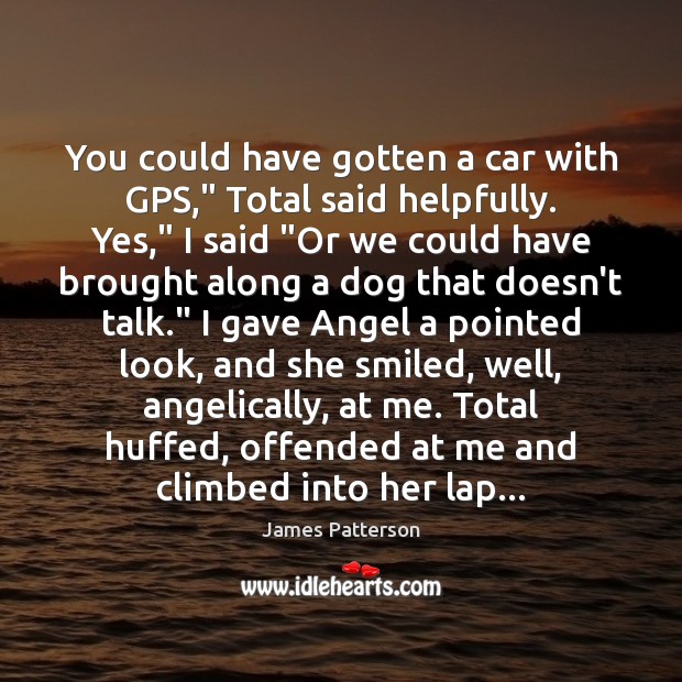 You could have gotten a car with GPS,” Total said helpfully. Yes,” James Patterson Picture Quote
