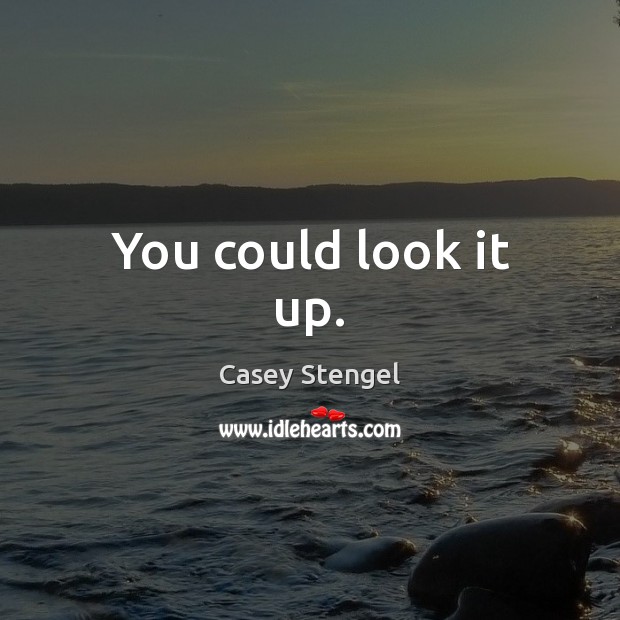 You could look it up. Casey Stengel Picture Quote