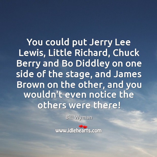You could put Jerry Lee Lewis, Little Richard, Chuck Berry and Bo Bill Wyman Picture Quote