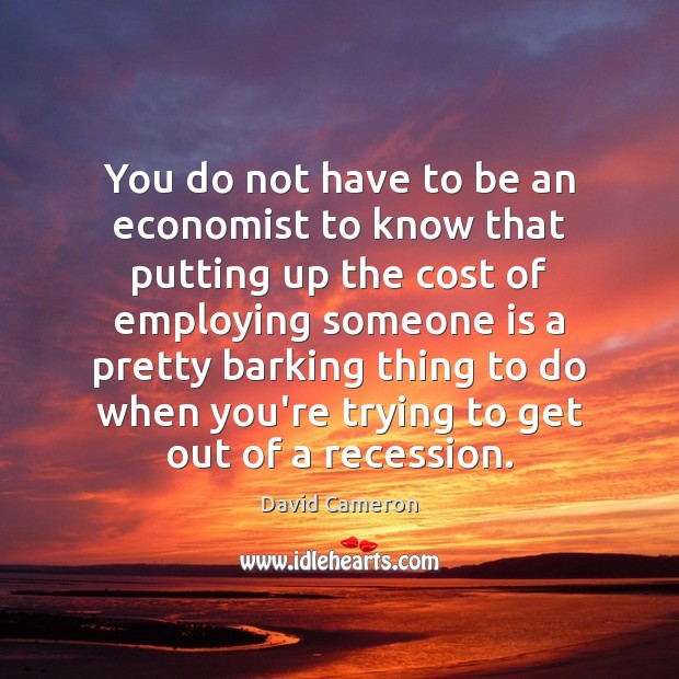 You do not have to be an economist to know that putting David Cameron Picture Quote