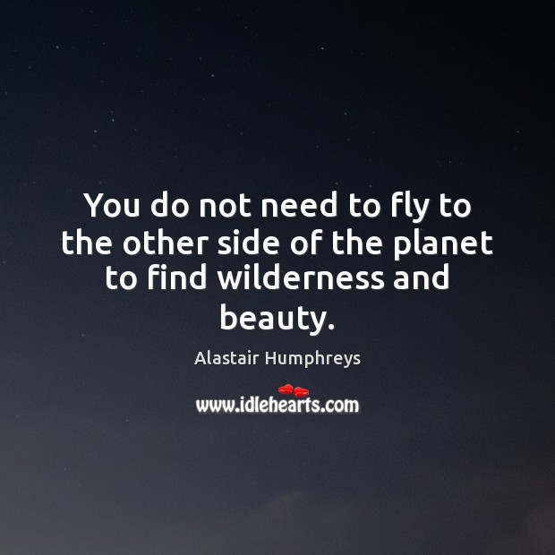 You do not need to fly to the other side of the planet to find wilderness and beauty. Alastair Humphreys Picture Quote