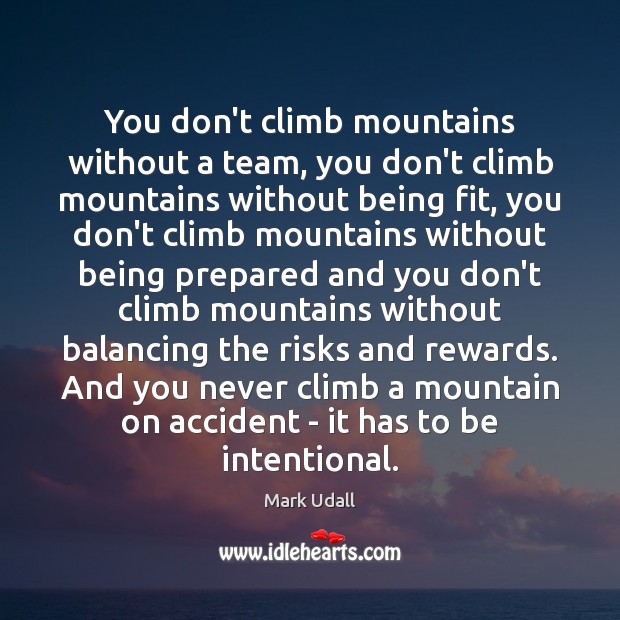 You don’t climb mountains without a team, you don’t climb mountains without Mark Udall Picture Quote