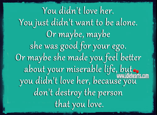 You don’t destroy the person that you love. Image