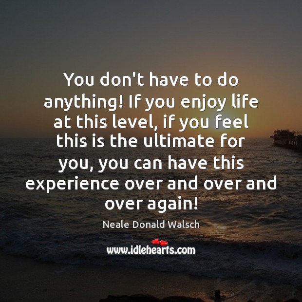 You don’t have to do anything! If you enjoy life at this Neale Donald Walsch Picture Quote