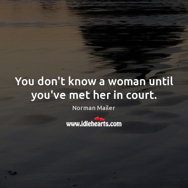 You don’t know a woman until you’ve met her in court. Norman Mailer Picture Quote