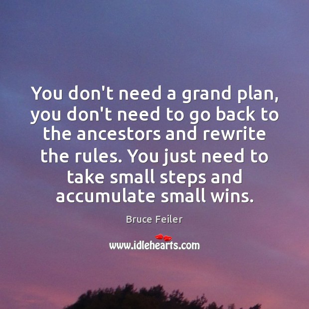 You don’t need a grand plan, you don’t need to go back Bruce Feiler Picture Quote