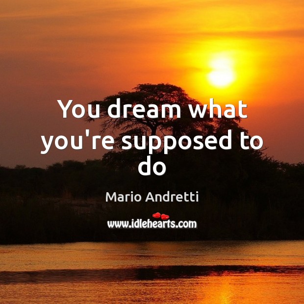 You dream what you’re supposed to do Mario Andretti Picture Quote