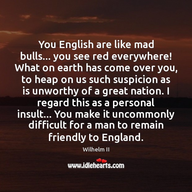 You English are like mad bulls… you see red everywhere! What on Insult Quotes Image