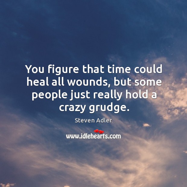 You figure that time could heal all wounds, but some people just really hold a crazy grudge. Steven Adler Picture Quote