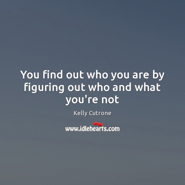 You find out who you are by figuring out who and what you’re not Kelly Cutrone Picture Quote