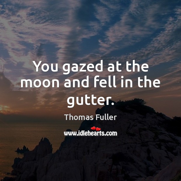 You gazed at the moon and fell in the gutter. Image