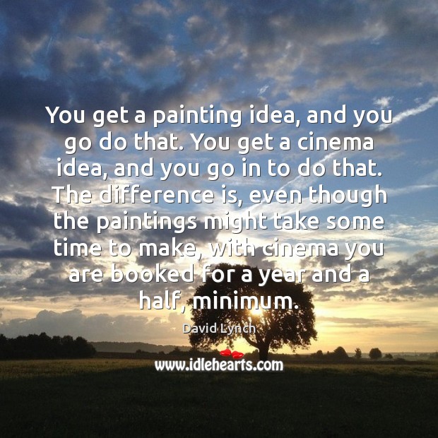 You get a painting idea, and you go do that. You get David Lynch Picture Quote