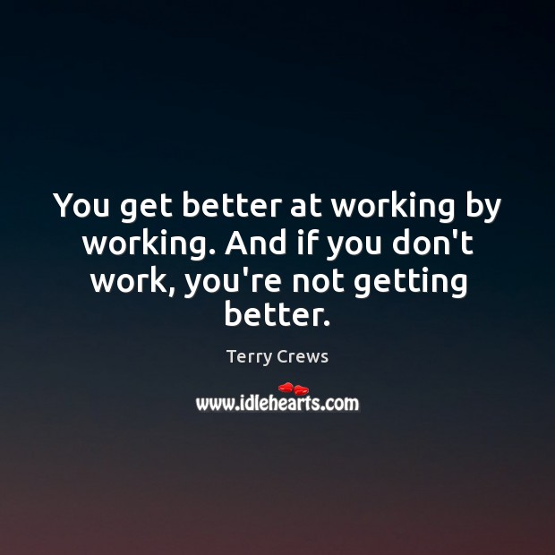 You get better at working by working. And if you don’t work, you’re not getting better. Terry Crews Picture Quote