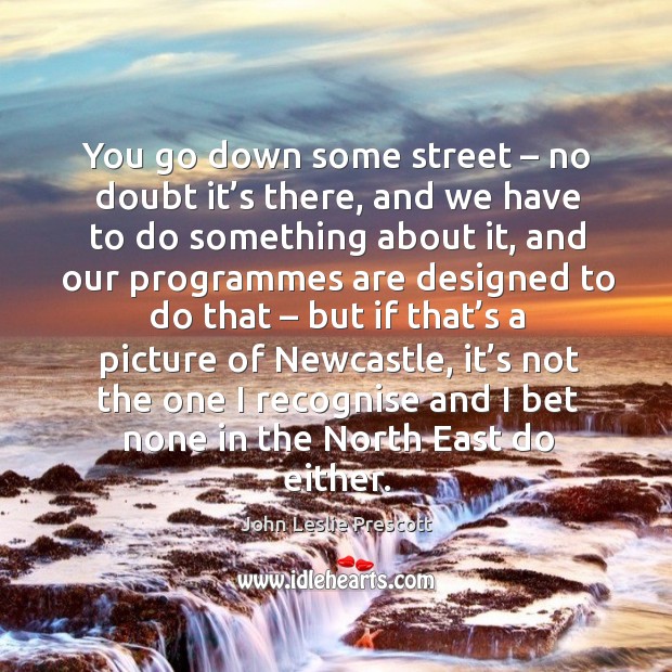 You go down some street – no doubt it’s there, and we have to do something about it, and our programmes John Leslie Prescott Picture Quote