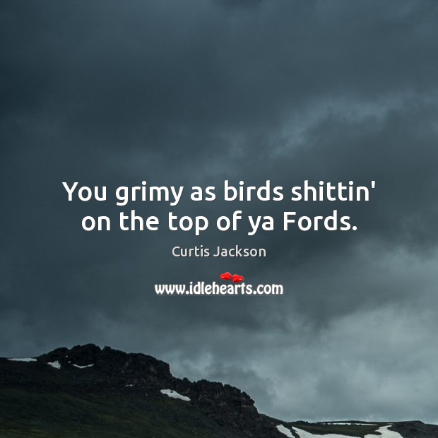 You grimy as birds shittin’ on the top of ya Fords. Curtis Jackson Picture Quote