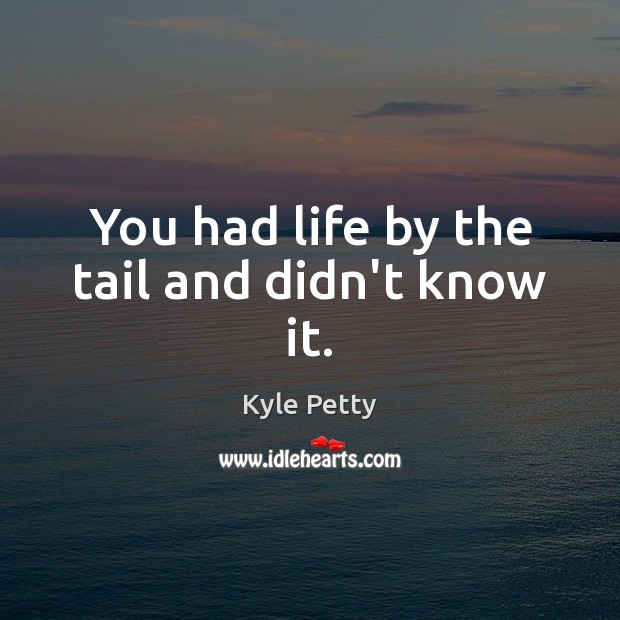 You had life by the tail and didn’t know it. Image