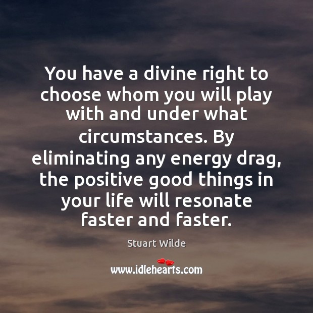 You have a divine right to choose whom you will play with Stuart Wilde Picture Quote