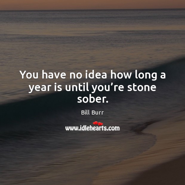 You have no idea how long a year is until you’re stone sober. Bill Burr Picture Quote