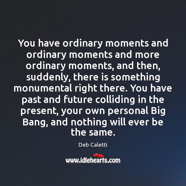 You have ordinary moments and ordinary moments and more ordinary moments, and Deb Caletti Picture Quote