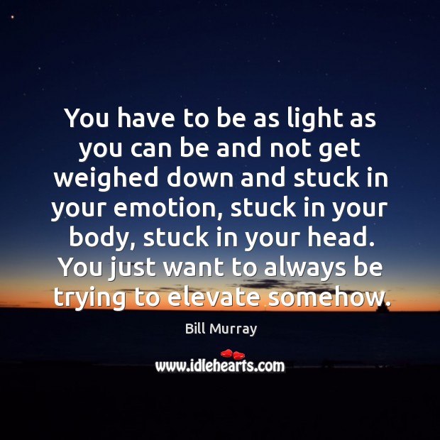 You have to be as light as you can be and not Bill Murray Picture Quote