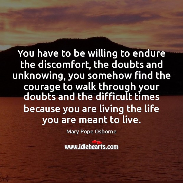 You have to be willing to endure the discomfort, the doubts and Image