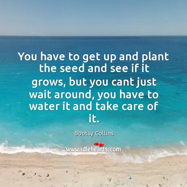 You have to get up and plant the seed and see if Image