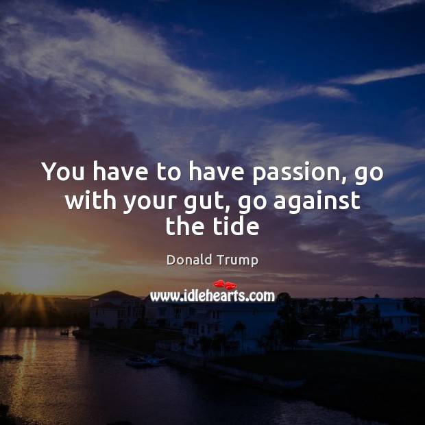 You have to have passion, go with your gut, go against the tide Image