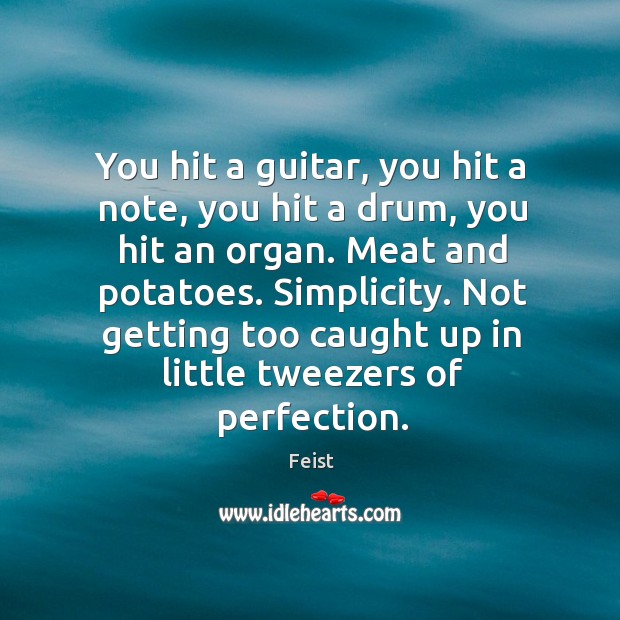 You hit a guitar, you hit a note, you hit a drum, Feist Picture Quote