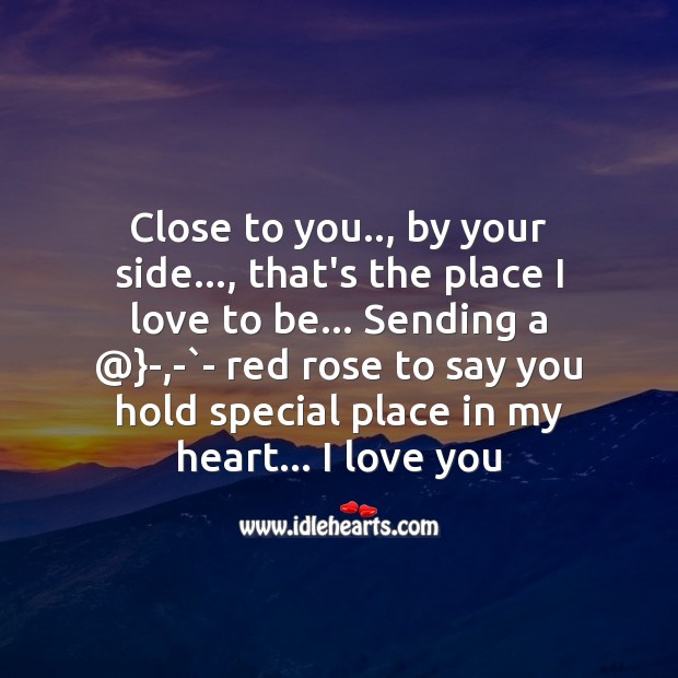 You hold special place in my heart I Love You Quotes Image