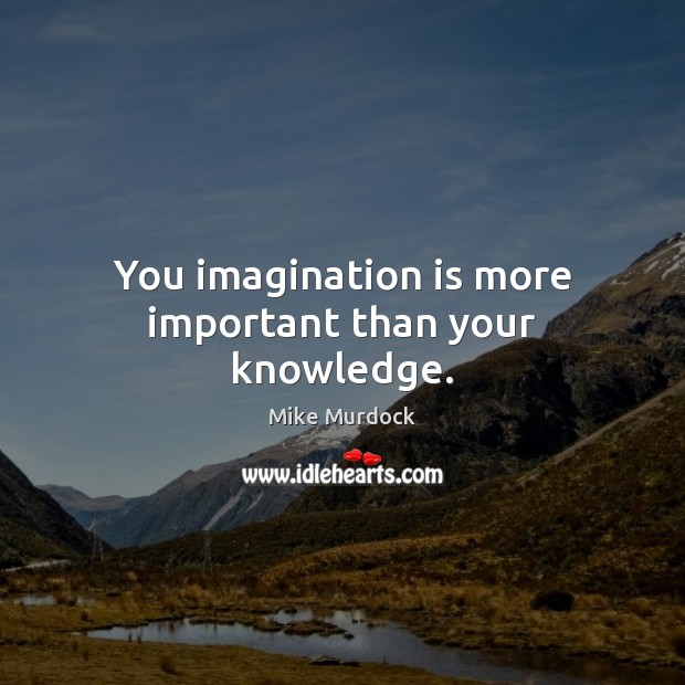 You imagination is more important than your knowledge. Image