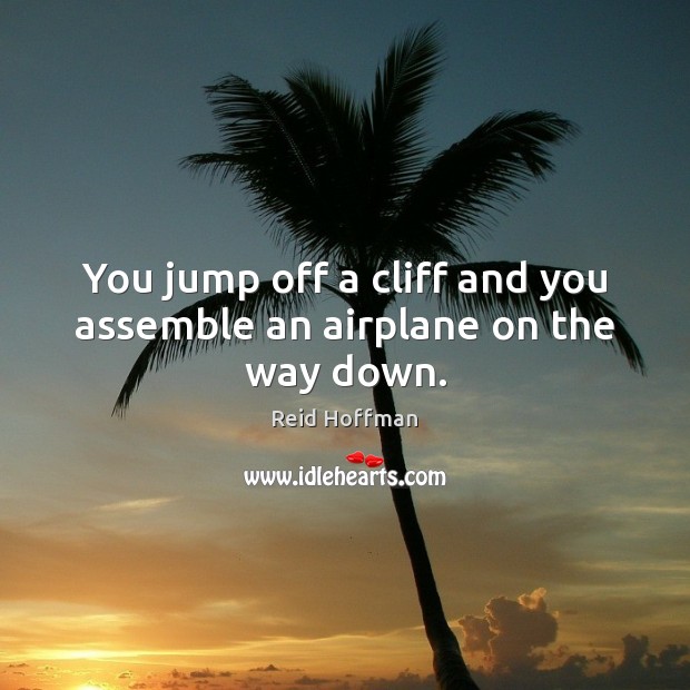 You jump off a cliff and you assemble an airplane on the way down. Reid Hoffman Picture Quote