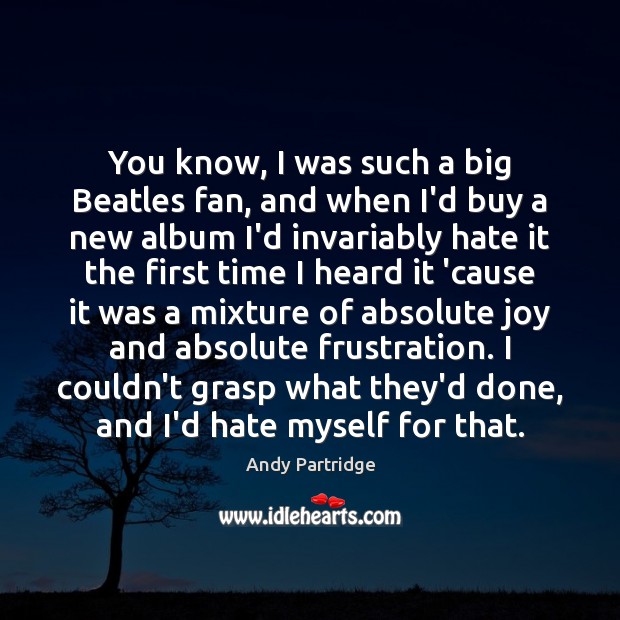 You know, I was such a big Beatles fan, and when I’d Andy Partridge Picture Quote