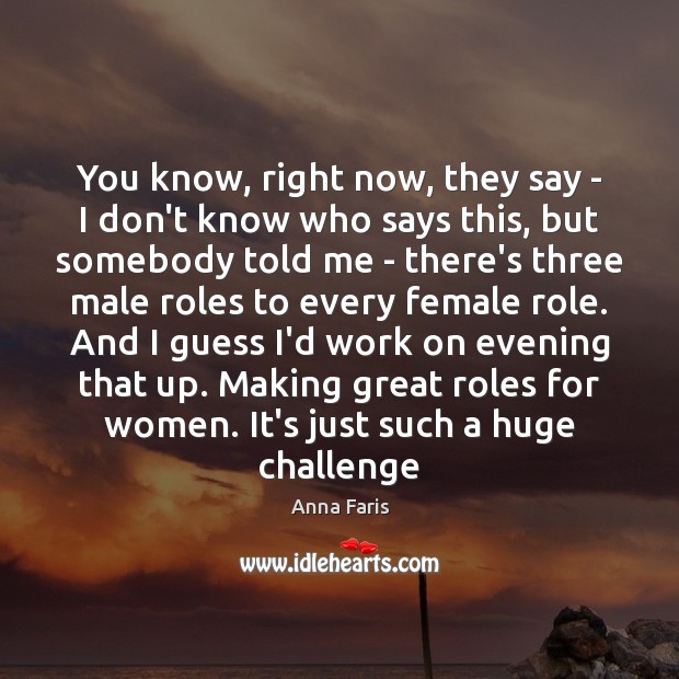 You know, right now, they say – I don’t know who says Anna Faris Picture Quote