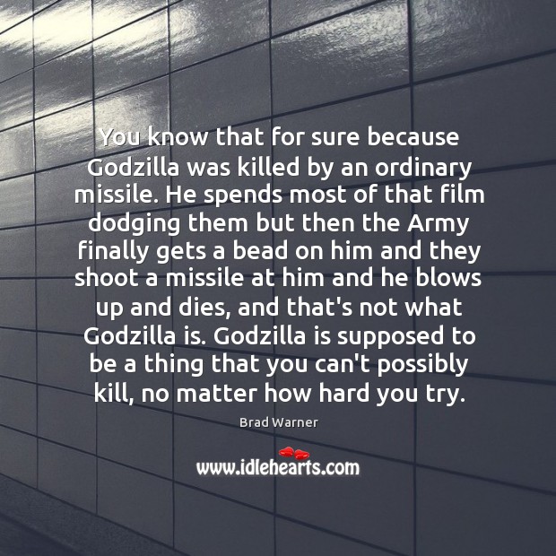 You know that for sure because Godzilla was killed by an ordinary Image