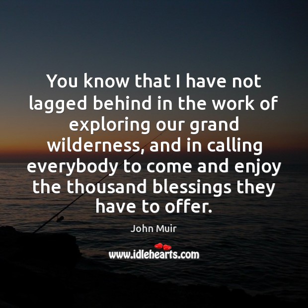 You know that I have not lagged behind in the work of John Muir Picture Quote
