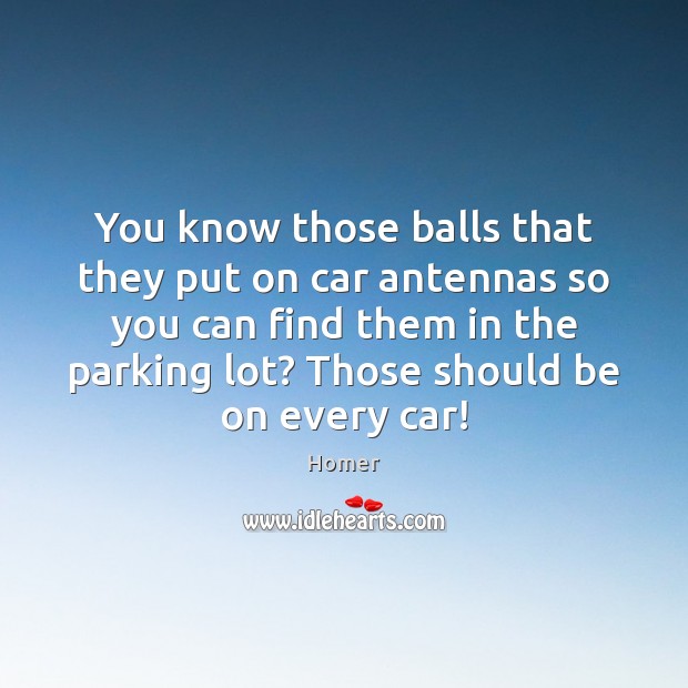 You know those balls that they put on car antennas so you Homer Picture Quote