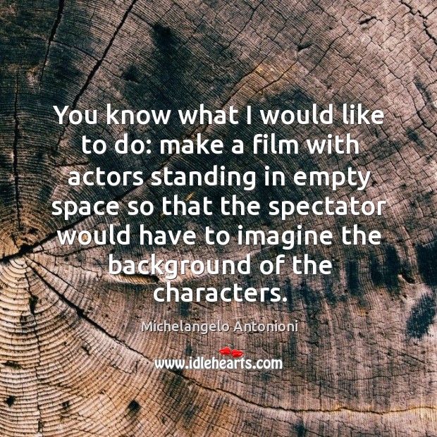 You know what I would like to do: make a film with Michelangelo Antonioni Picture Quote