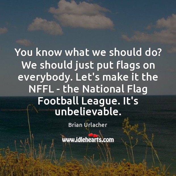 You know what we should do? We should just put flags on Brian Urlacher Picture Quote